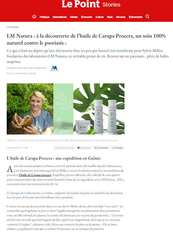 Le Point article LM Natura 2023